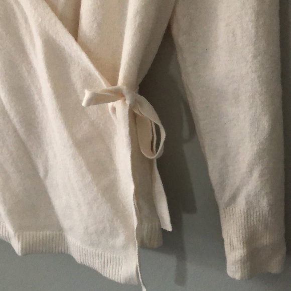 Loft Ivory Cozy Wrap Sweater, Size Medium - Picture 5 of 11
